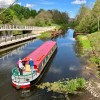 Canal boat at Stockingfield&nbsp;Bridge